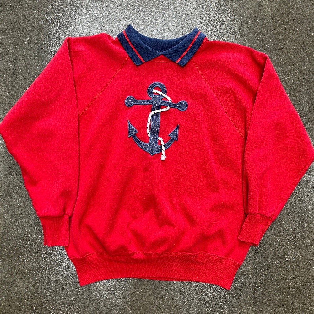 Vintage‎ Anchor Collared Crewneck